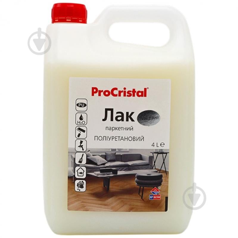 Лак для паркету EcoCristal ІР-18 ProCristal шовковистий мат прозорий 4 л - фото 1
