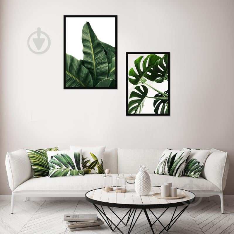 Картина модульна Листя тропіків 2 шт. WS Holst 4-608229L - фото 3