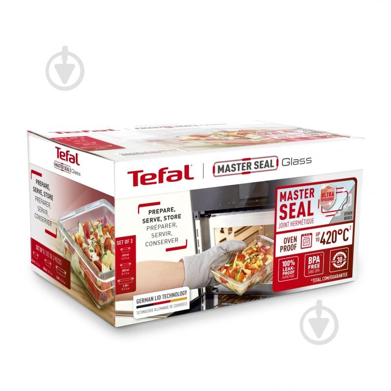 Набор контейнеров для пищевых продуктов Tefal Master Seal 3 шт N1050910 - фото 17