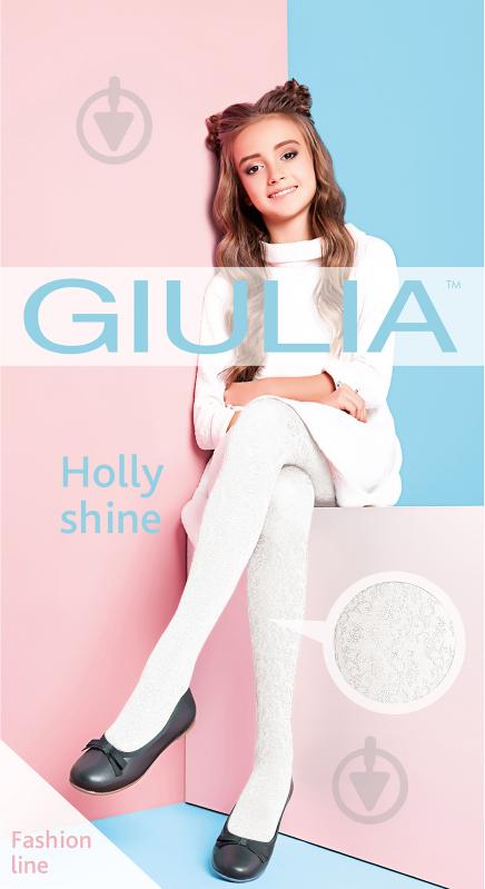 Колготки для девочек Giulia HOLLY SHINE 80 (2)р.140 bianco - фото 1