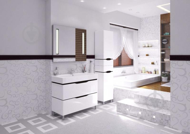 Тумба підлогова Aqua Rodos Венеція 100 з умивальником венге - фото 7