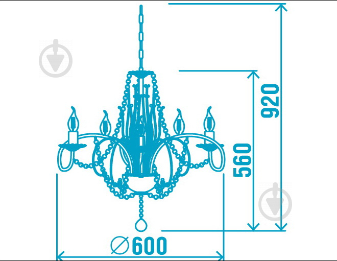 Люстра подвесная Victoria Lighting 5xE14 белый Arfa/SP5 - фото 4