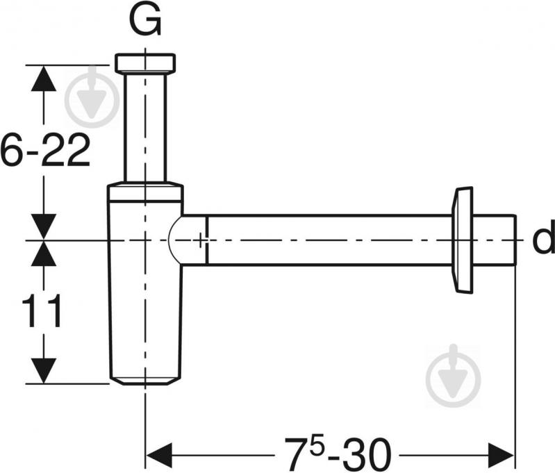Сифон пляшковий для умивальника Geberit d40 - фото 3