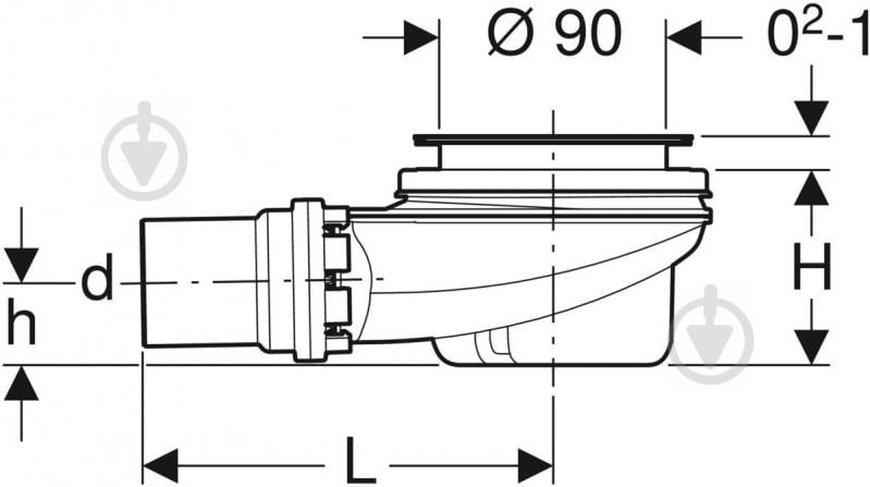 Сифон для душевого поддона Geberit d90 - фото 4