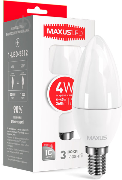 Лампа світлодіодна Maxus CL-F 4 Вт C37 матова E14 220 В 4100 К 1-LED-5312 - фото 2