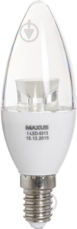 Лампа светодиодная Maxus CL-C C37 4 Вт E14 3000 К 220 В прозрачная 1-LED-5313 - фото 1