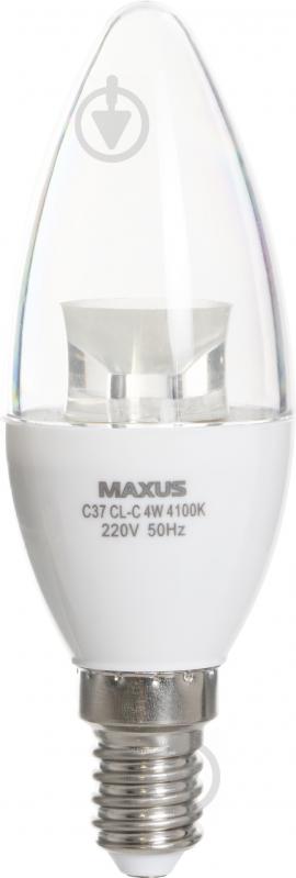 Лампа светодиодная Maxus CL-C C37 4 Вт E14 4100 К 220 В прозрачная 1-LED-5314 - фото 1