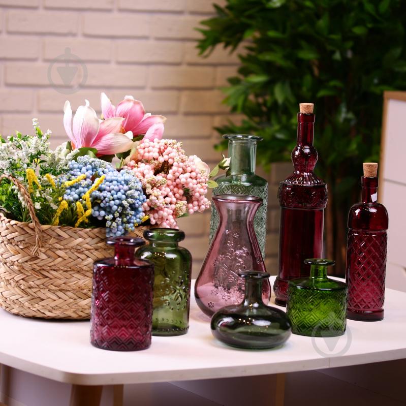 Ваза скляна San Miguel NIHON 16 см 16 см гранат 5829DB484 - фото 3