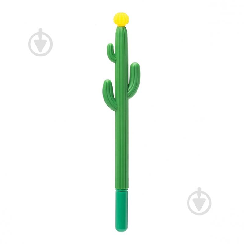 Ручка кульково-масляна YES Blooming Cactus 0,8 мм синя 412032 - фото 2