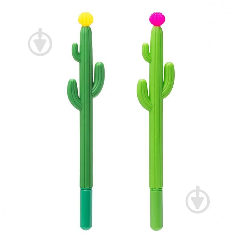 Ручка кульково-масляна YES Blooming Cactus 0,8 мм синя 412032 - фото 1