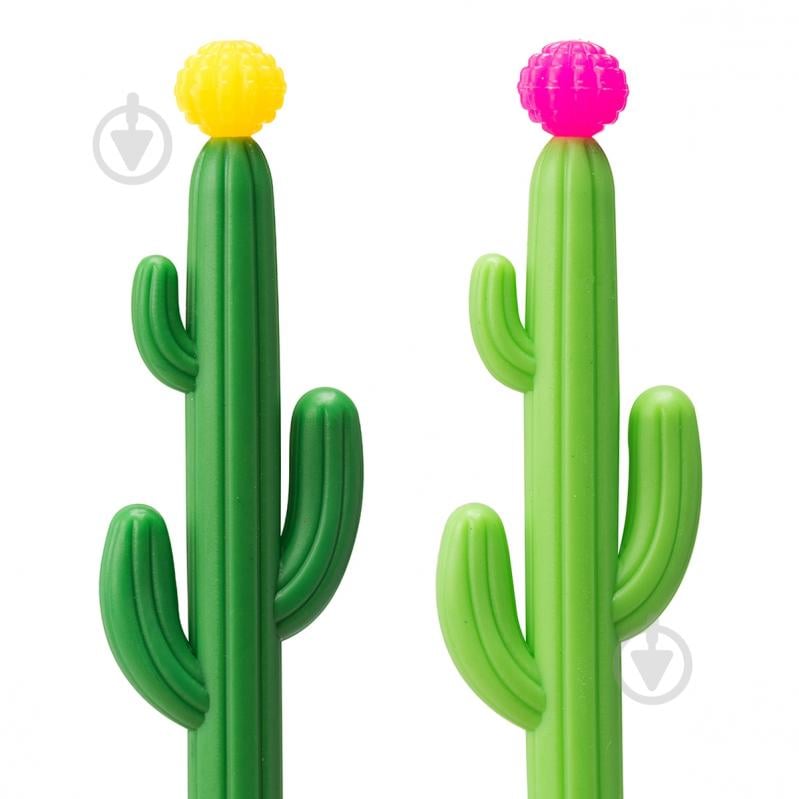 Ручка кульково-масляна YES Blooming Cactus 0,8 мм синя 412032 - фото 3