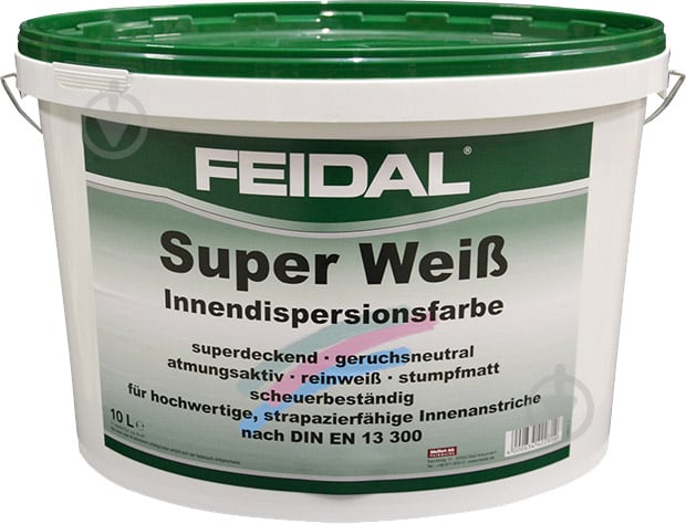 Фарба латексна Feidal Super Weiss глибокий мат білий 10 л - фото 1