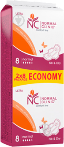 Прокладки гигиенические Normal Clinic Comfort Ultra Line silk&dry DUO normal 16 шт. - фото 1