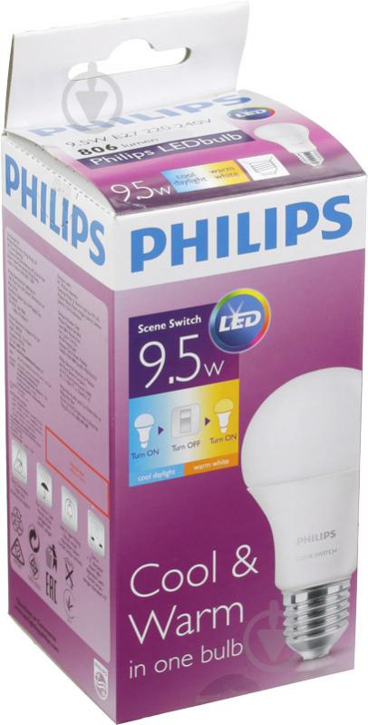 Лампа світлодіодна Philips Scene Switch 9,5 Вт A60 матова E27 220 В 3000-6500 К 929001155937 - фото 4