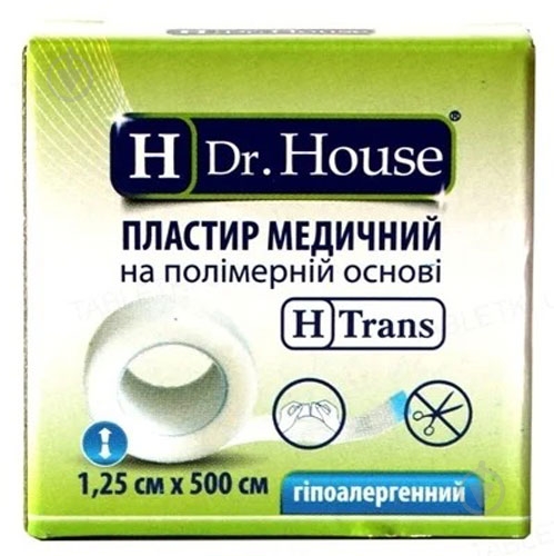 Пластырь медицинский Dr. House на полимерной основе 1,25 х 500 см в картонной упаковке нестерильные 1 шт. - фото 1 Пластырь медицинский Dr. House на полимерной основе 1,25 х 500 см в картонной упаковке нестерильные 1 шт. - фото 1