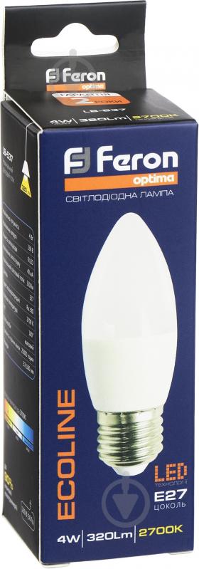 Лампа світлодіодна Feron Optima Ecoline LB-537 4 Вт C37 матова E27 220 В 2700 К LB-537 - фото 2