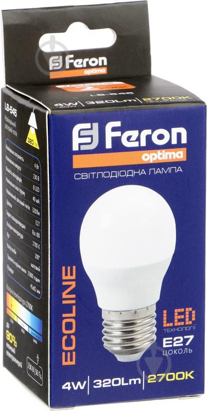 Лампа світлодіодна Feron Optima Ecoline LB-545 4 Вт G45 матова E27 220 В 2700 К LB-545 - фото 2