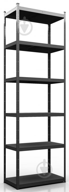 Стелаж 2800x900x500 мм Меткас Стандарт антрацит ДСП полиці 6 шт. фарбований - фото 1 Стелаж 2800x900x500 мм Меткас Стандарт антрацит ДСП полиці 6 шт. фарбований - фото 1