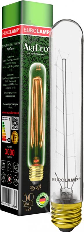 Лампа розжарювання Eurolamp ArtDeco Dimmable Т30 30 Вт E27 2700 К 220-240 В прозора T30-30272(deco) - фото 2