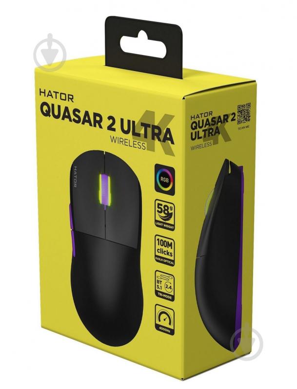 Мишка бездротова Hator Quasar 2 Ultra 4K Wireless black/lilac (HTM570BL) - фото 7