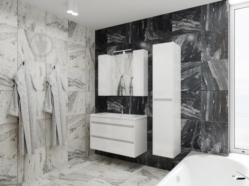 Зеркальный шкаф ЮВЕНТА Bronx - 100 белый - фото 3