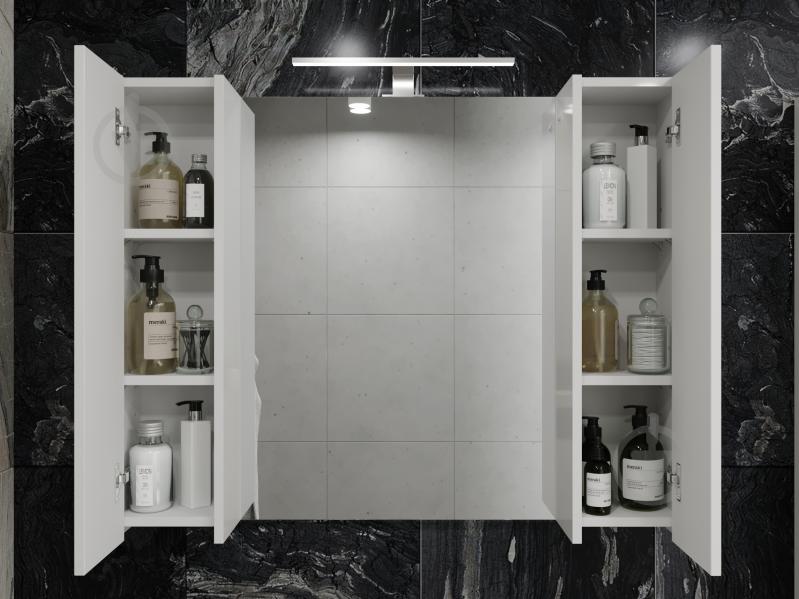 Зеркальный шкаф ЮВЕНТА Bronx - 100 белый - фото 5