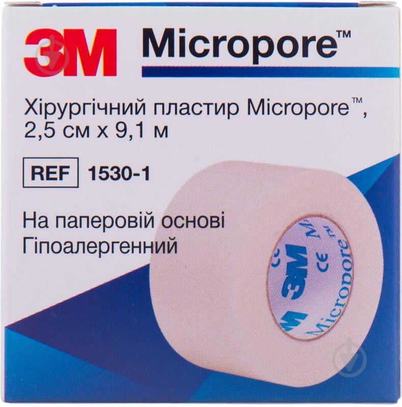 Пластырь медицинский Micropore хирургический на нетканой основе белый 2,5 см х 9,1 м нестерильные 1 шт. - фото 1