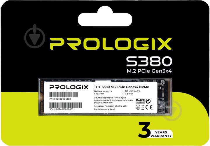 SSD-накопичувач PrologiX S380 1000GB M.2 PCI Express 3.0 x4 TLC (PRO1000GS380) - фото 2