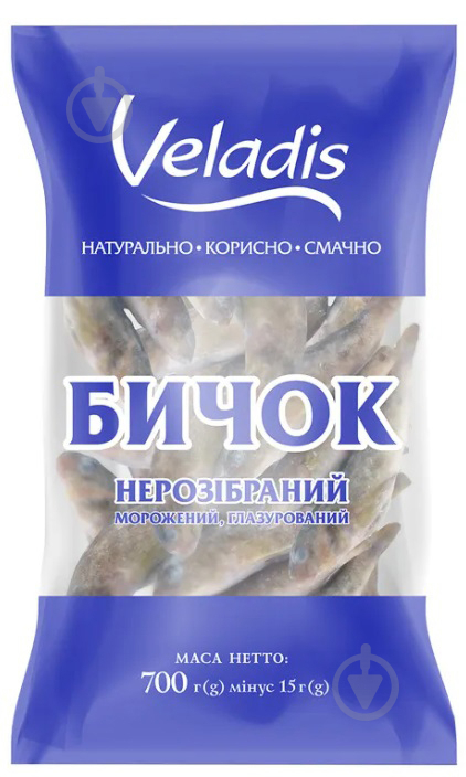 Бичок Veladis морожений нерозібраний глазурований 700 г - фото 1