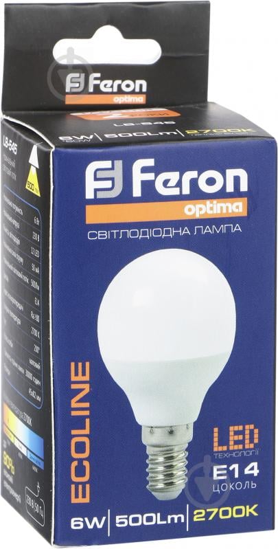 Лампа светодиодная Feron Optima Ecoline LB-545 6 Вт P45 матовая E14 220 В 2700 К LB-545 - фото 2