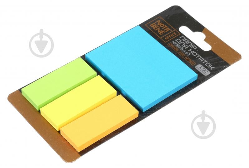 Бумага для заметок клейкий 65х50/20х50 мм 200 листов разноцветный Nota Bene - фото 2
