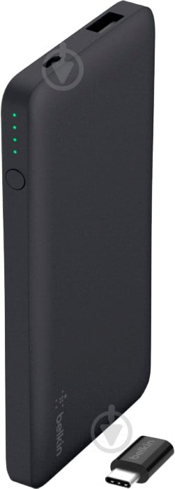 Повербанк Belkin Pocket Power 5K with USB-C adapter 5000 mAh black (F7U019BTBLKBE) - фото 1