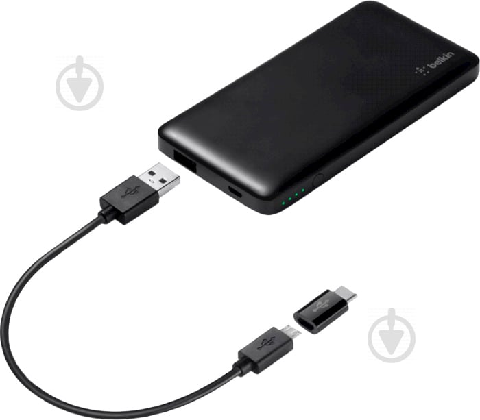 Повербанк Belkin Pocket Power 5K with USB-C adapter 5000 mAh black (F7U019BTBLKBE) - фото 3