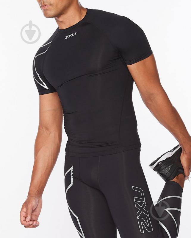 Футболка 2XU Core Compression Short Sleeve MA6399a_BLK/SIL р.M чорний - фото 2