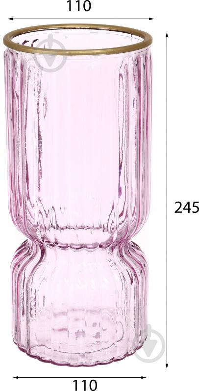 Ваза стеклянная Goblet розовая 25 см G-1 - фото 3 Ваза стеклянная Goblet розовая 25 см G-1 - фото 3