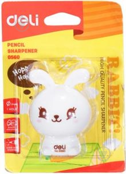 Чинка Кролик з контейнером білий Deli - фото 1