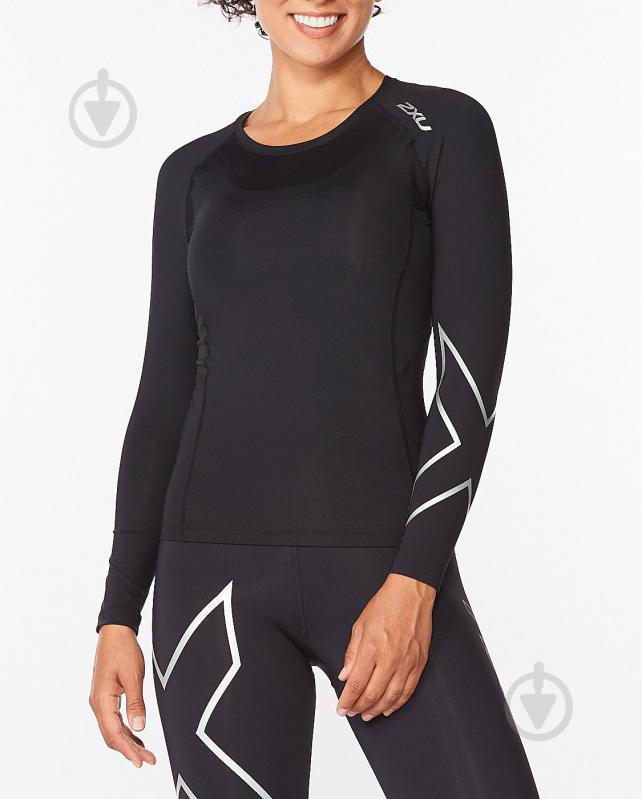 Футболка 2XU Core Compression Long Sleeve WA6401a_BLK/SIL р.XS чорний - фото 1