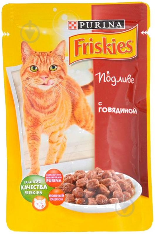 Корм Friskies с говядиной в подливе 100 г - фото 1