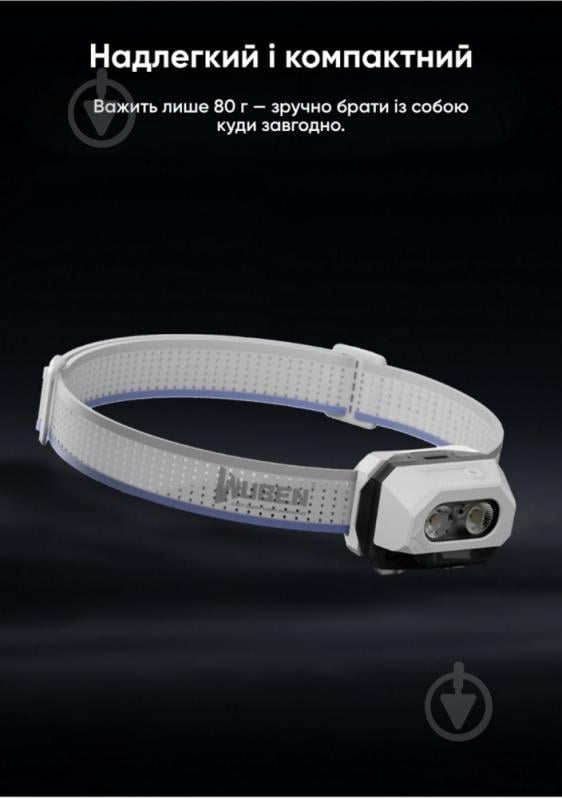 Фонарик на голову Wuben 66м 800 Lm white H4 - фото 12 Фонарик на голову Wuben 66м 800 Lm white H4 - фото 12