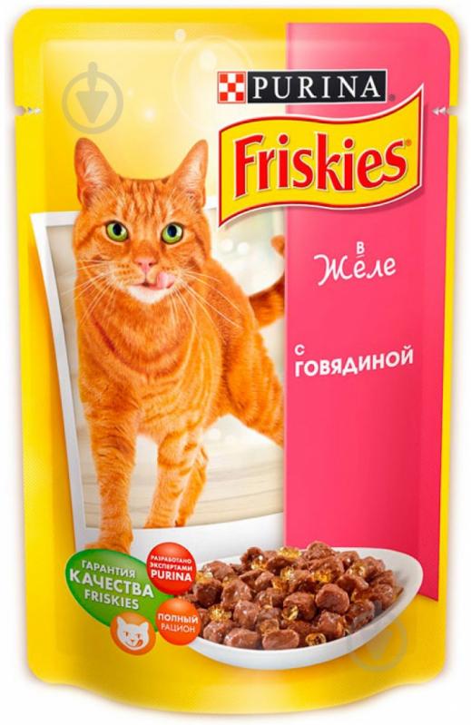 Корм Friskies з яловичиною в желе 100 г - фото 1