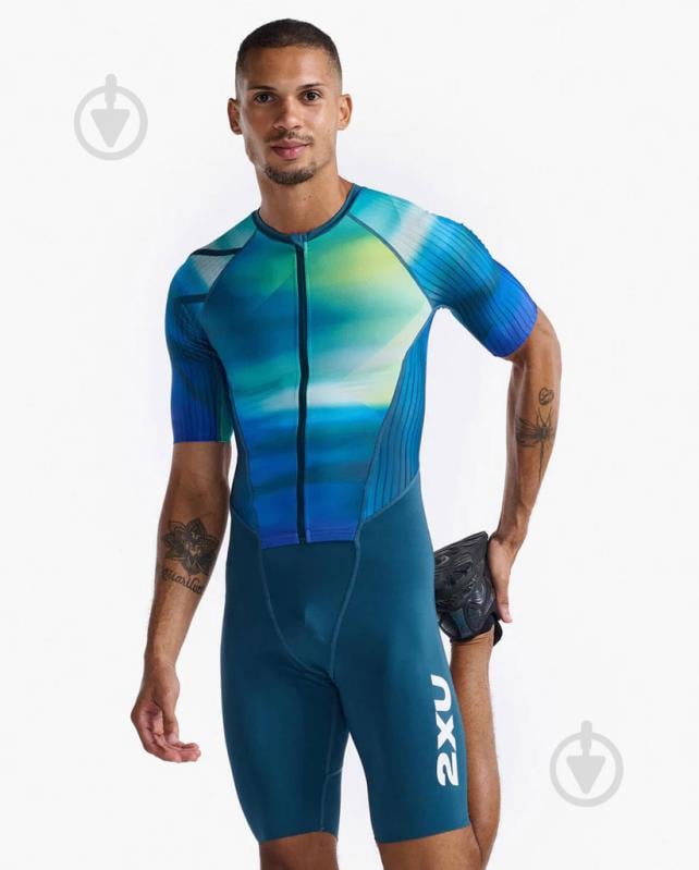 Комбінезон 2XU Aero Sleeved Trisuit MT6426d_SPG/MAJ р.M бірюзовий - фото 3