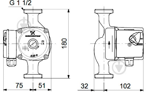 Циркуляційний насос Grundfos UPS 25-60 180 1x220 (99309993) - фото 3