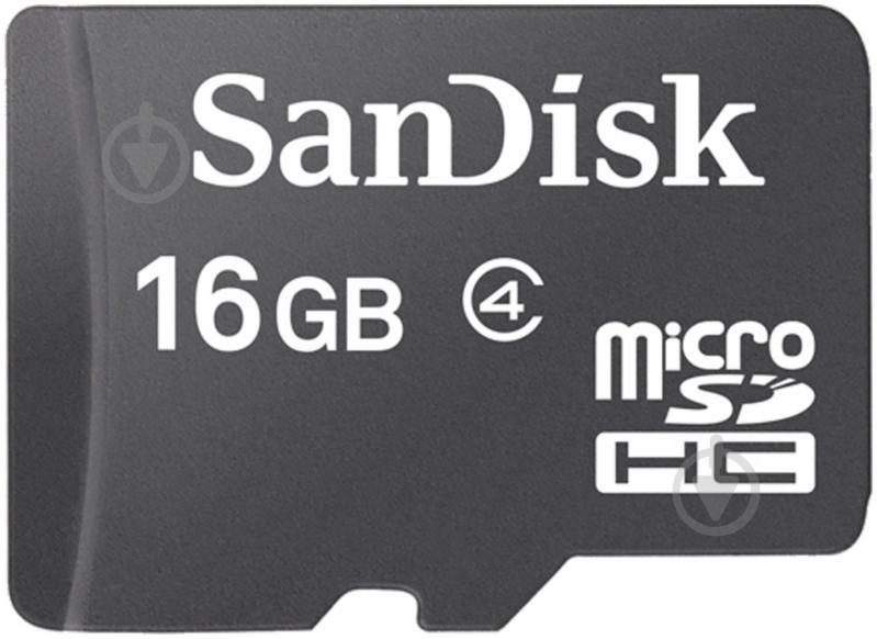 Карта памяти SanDisk microSDHC 16GB Class 4 + SD adapter - фото 3