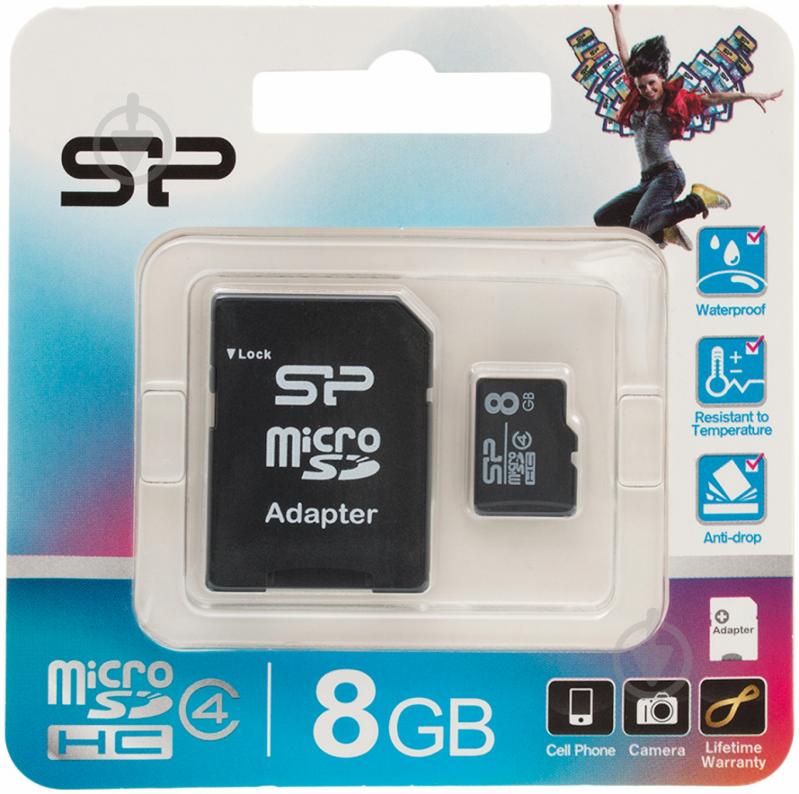 Карта пам'яті Silicon Power microSDHC 8GB Class 4 + SD adapter - фото 2