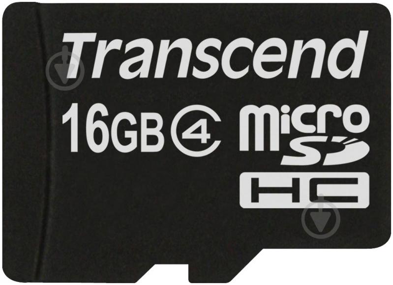 Карта памяти Transcend microSDHC 16GB Class 4 - фото 1