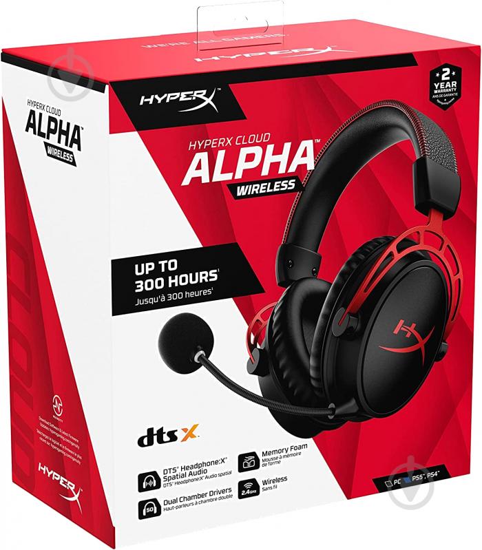 Гарнитура игровая HyperX Cloud Alpha Wireless black/red (4P5D4AA) - фото 7