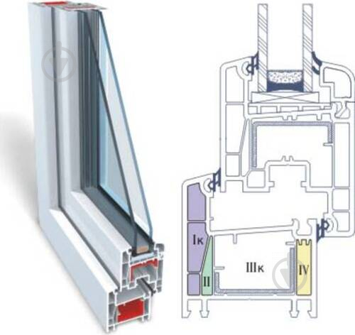 Вікно глухе OpenTeck DE-LUX 60 1000x600 мм без відкривання - фото 3