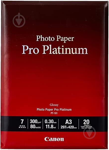 Фотопапір Canon A3+ Pro Platinum Photo Paper PT-101, 20л 2768B017 - фото 1