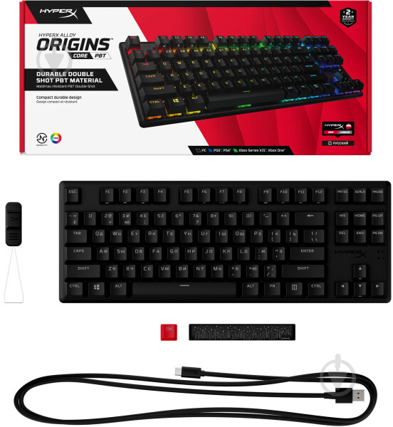 Клавиатура HyperX Alloy Origins Core PBT HX Red USB (639N7AA#ACB) - фото 8