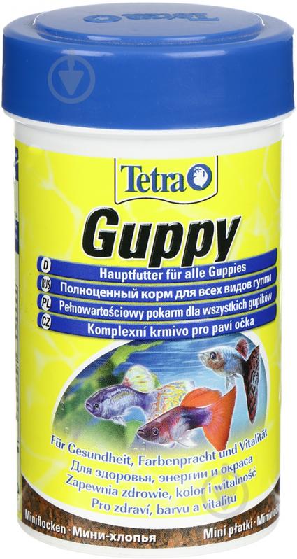 Корм Tetra для рибок Guppy 100 мл (риба і побічні рибні продукти) - фото 1 Корм Tetra для рибок Guppy 100 мл (риба і побічні рибні продукти) - фото 1